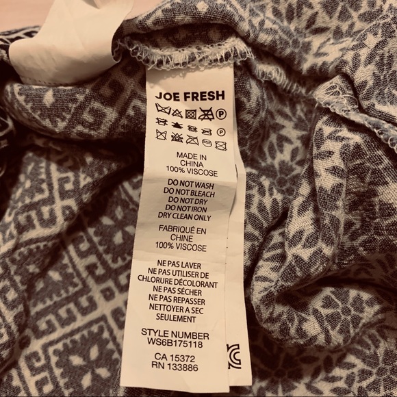 Joe Fresh Black & White Pattern Floral Shorts Sz S - Picture 4 of 4